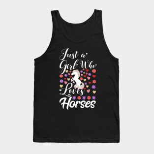 Cute Horse Just a Girl who Loves Horses Graphic Horse Tank Top